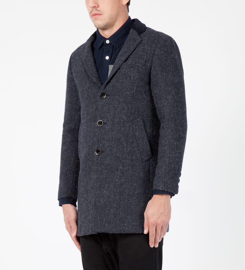 Head Porter Plus - Navy Chesterfield Coat | HBX - Globally Curated