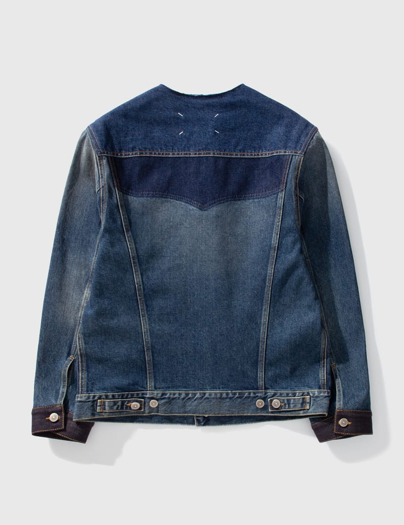 Maison Margiela - Denim Collarless Jacket | HBX - Globally Curated