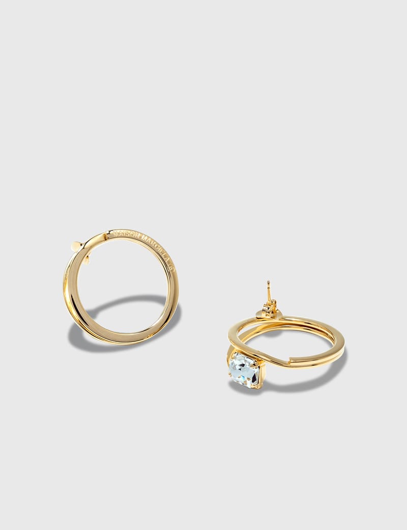 ピアス Mm6 By Maison Margiela Embellished Hoop Earrings MM6 Maison Margiela Embellished Hoop Earrings - Silver/Gold