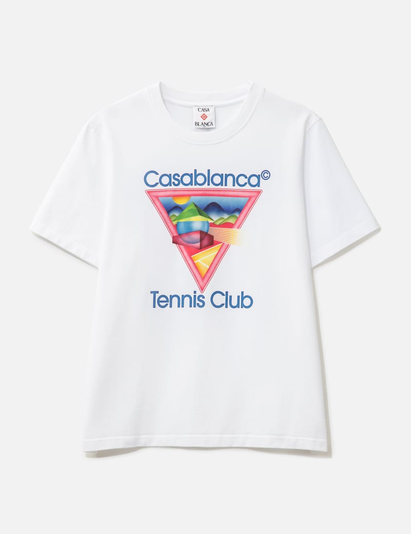 【関税込み】Casablanca ホワイト Tennis Club Icon Tシャツ Casablanca - Tennis Club Icon T-shirt | HBX - Globally