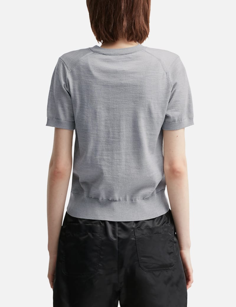 Maison Kitsuné - Baby Fox Fine Merino Short Sleeve Cardigan | HBX
