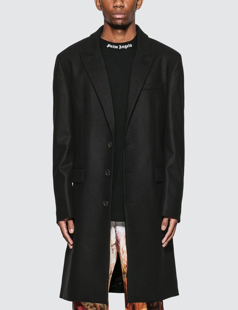 Palm Angels - Logo Classic Coat | HBX - Globally Curated Fashion