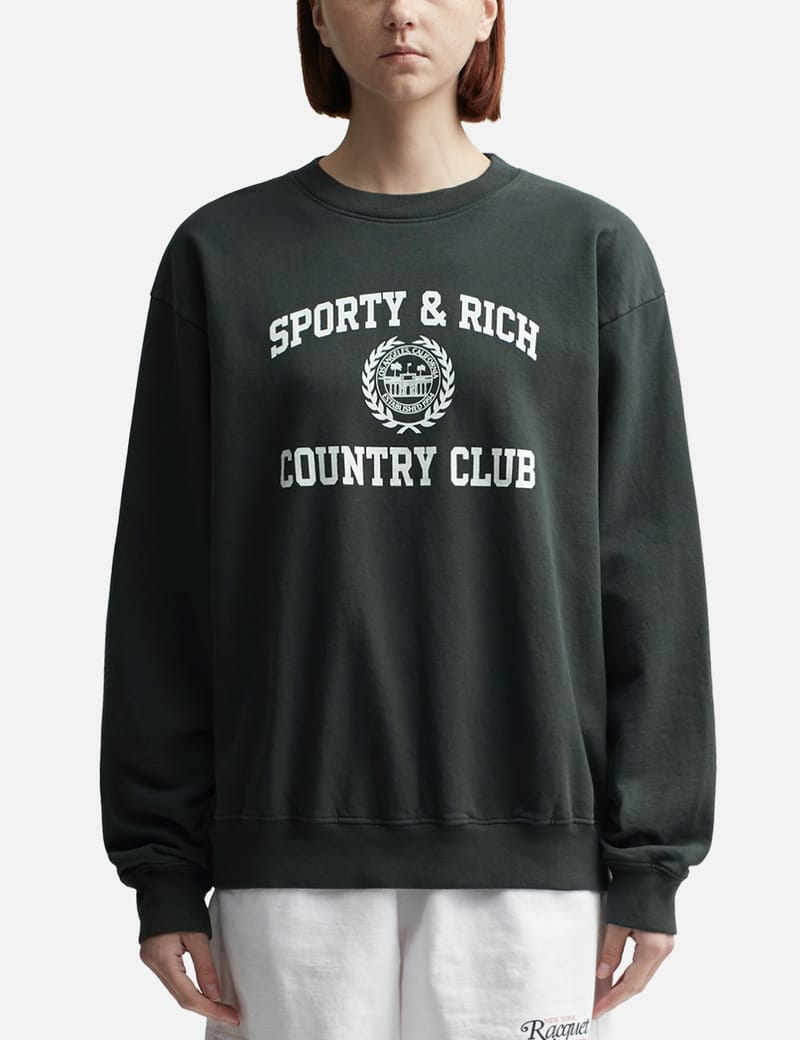 その他 Sporty & Rich Wellness Club Logo Crop Sweatshirt CR876FO Sporty & Rich - SPORTY & RICH HEALTH WELLNESS CREST CROPPED