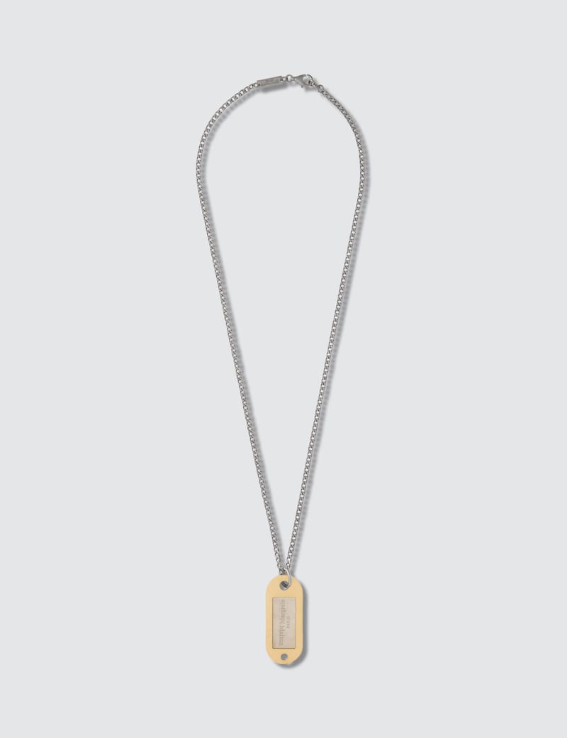 アクセサリー Maison Margiela Logo Dog Tag Necklace Maison Margiela 11 Logo Dog Tag Necklace Maison Margiela
