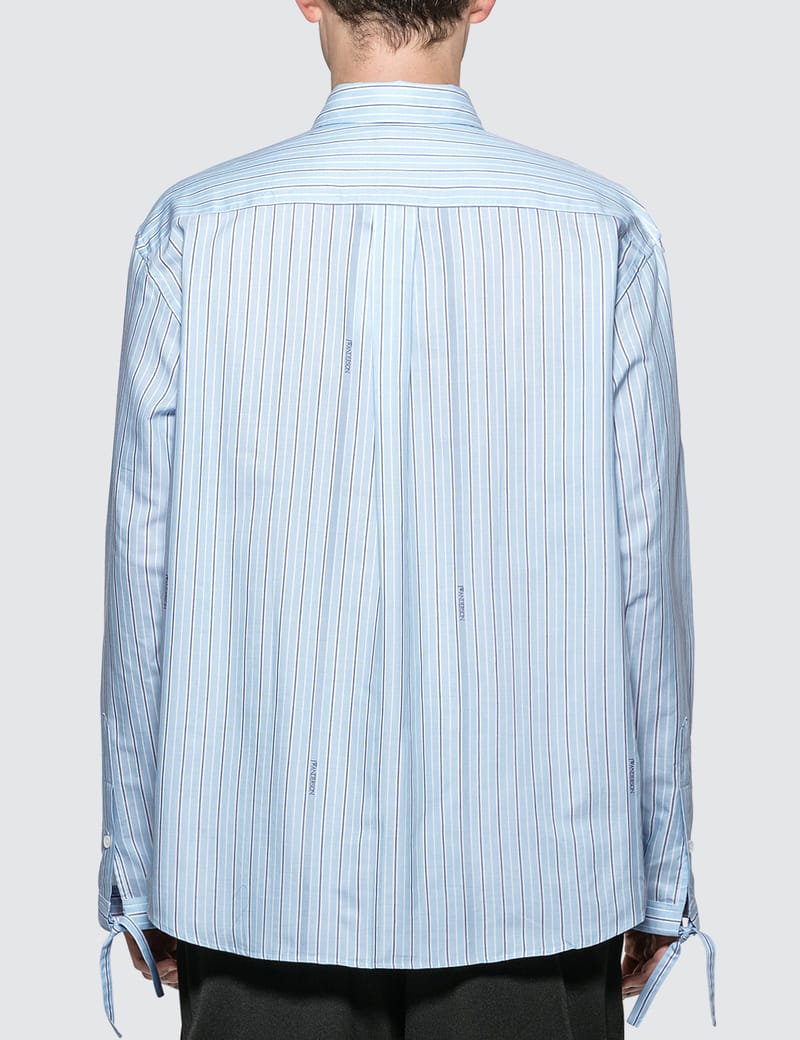 JW Anderson - Drawstring Colorblock Logo Stripe Shirt | HBX