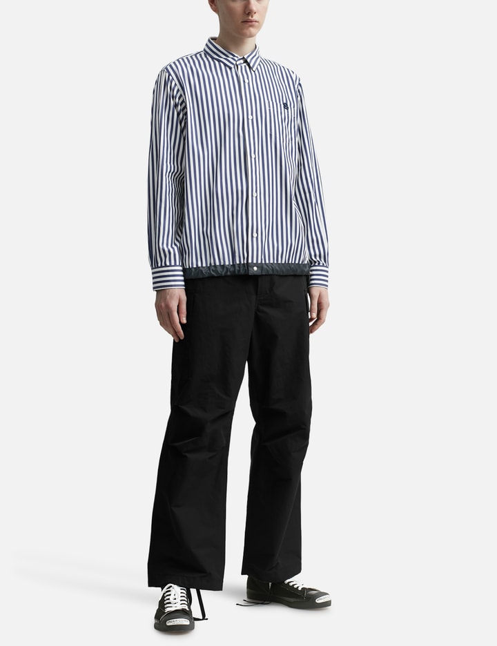 Sacai 23Stainless Steel Thomas Mason cotton poplin shirt blouse Jacket tops 23-06715 black 1