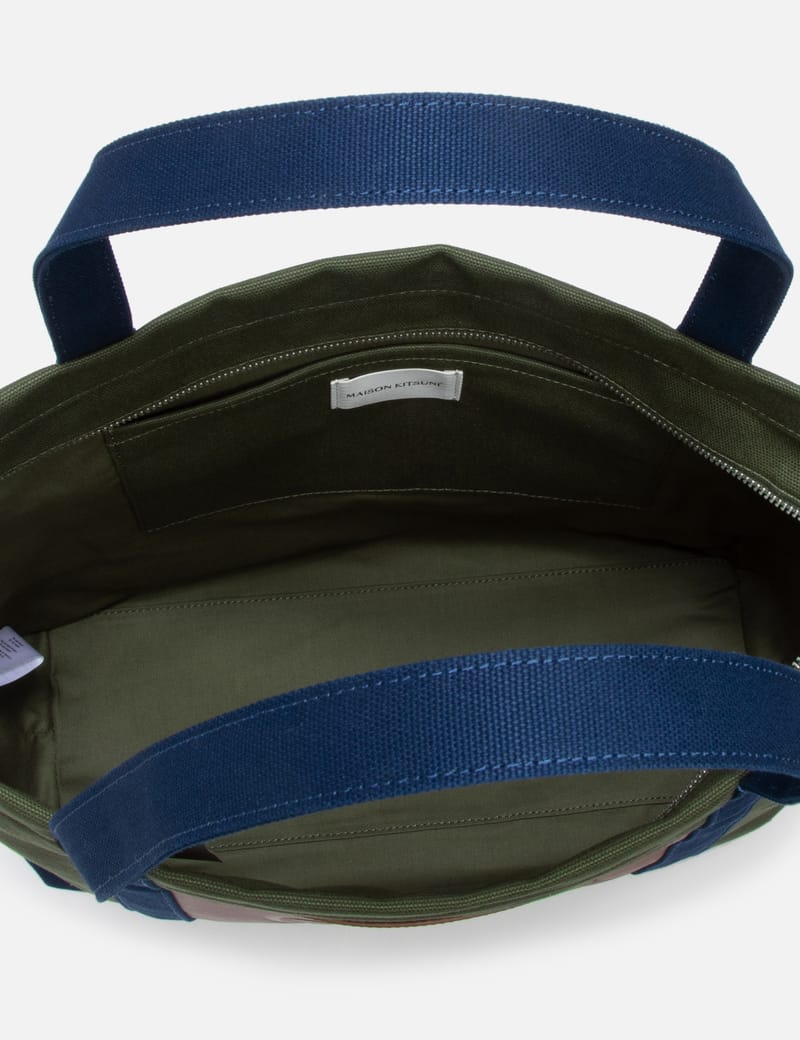 Maison Kitsuné - Fox Head Leather Pocket Classic Tote Bag | HBX