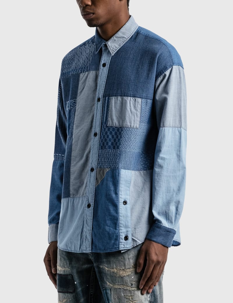 FDMTL - 3 Years Wash Boro Patchwork Shirt | HBX - Globally Curated