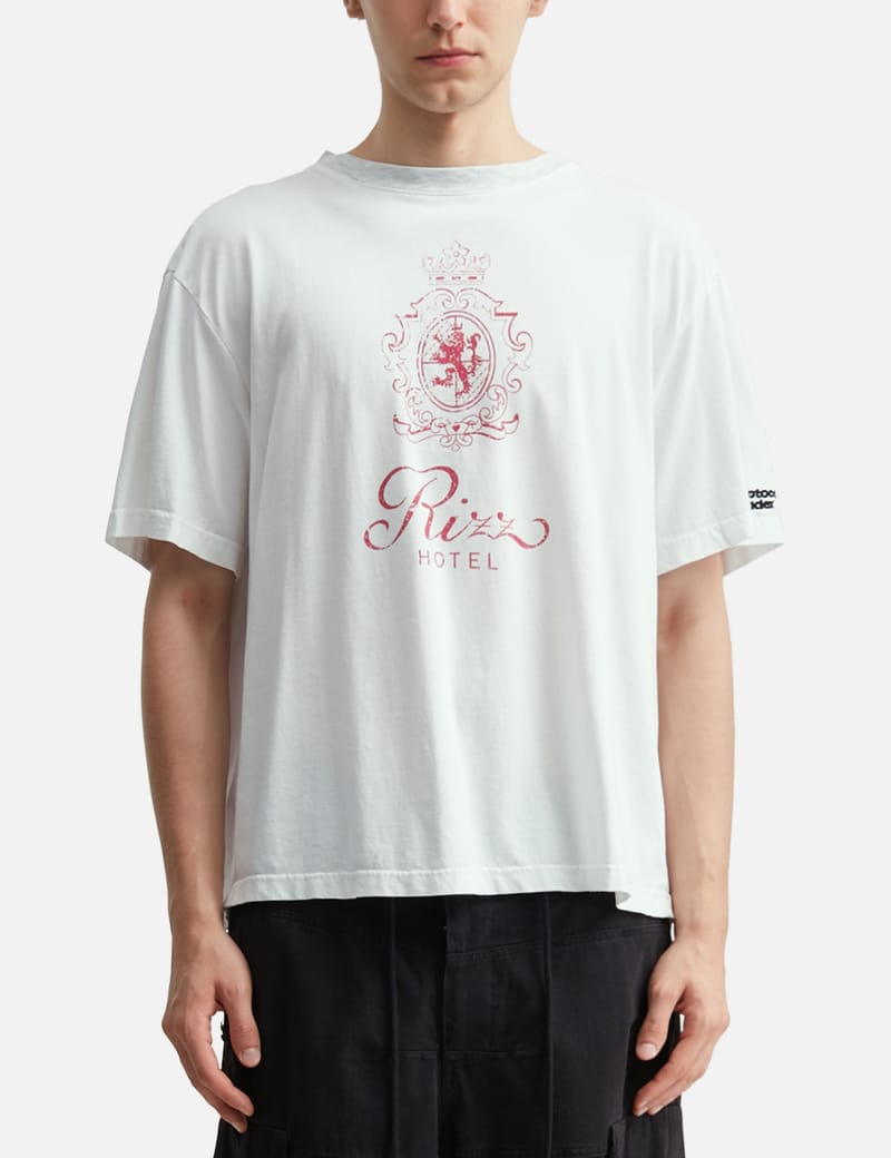 【新品未使用】 BAND OF FOUR 四節棍 Tシャツ 白L Protocol-Index Four Hands T-Shirts - Oversized layered tee with