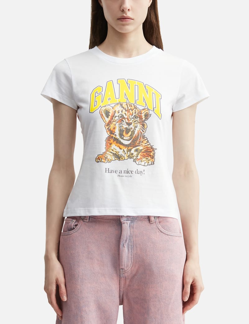 Ganni - White Relaxed Cherry T-Shirt | HBX