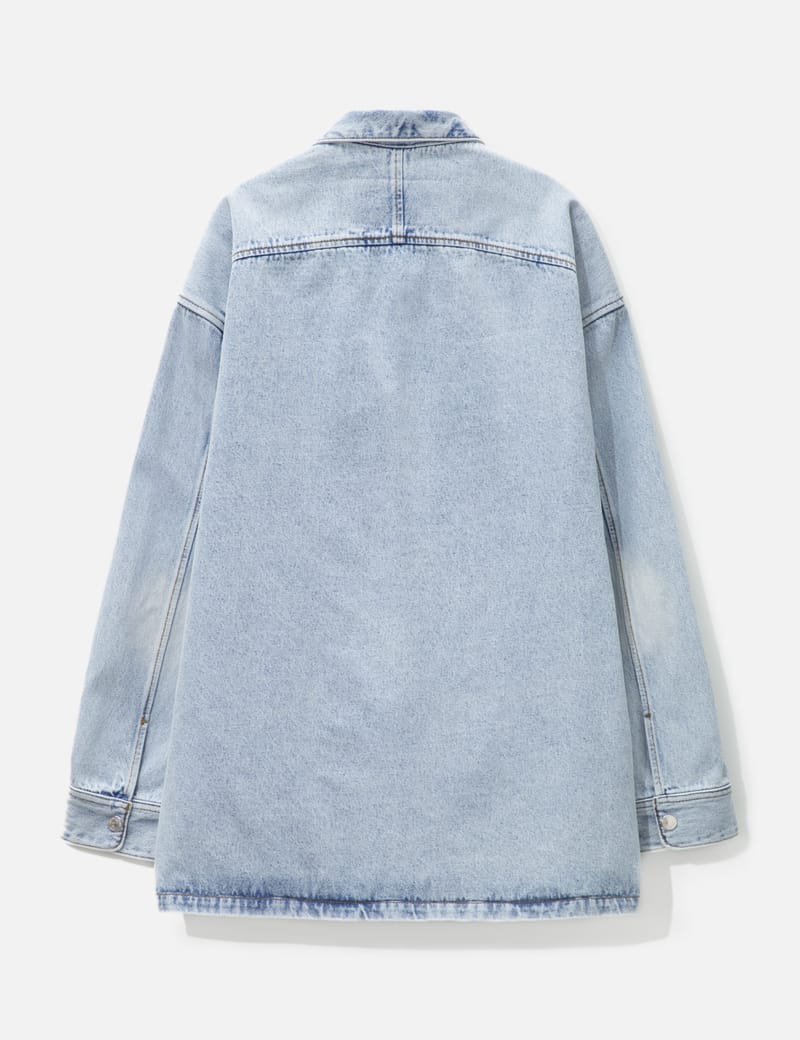 ★★AMI PARIS★★ Big Heart Logo Overshirt Blue HJK275DE0046 AMI PARIS - Ami de Coeur overshirt | Leam Roma - Luxury