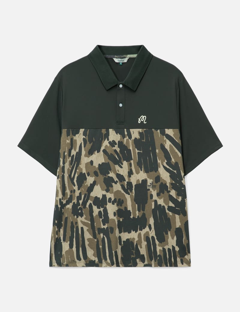 Malbon Golf Tour Divot Camo Polo - バークカモのリラックスフィット