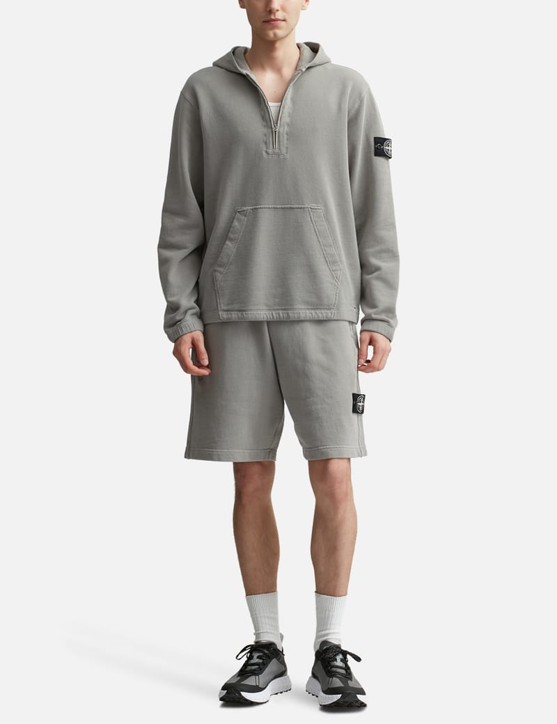 【STONE 】COTTON FLEECE OVERSIZED-FIT HOODED Stone Island - 70% Recycled Cotton Fleece Hooded Sweatshirt