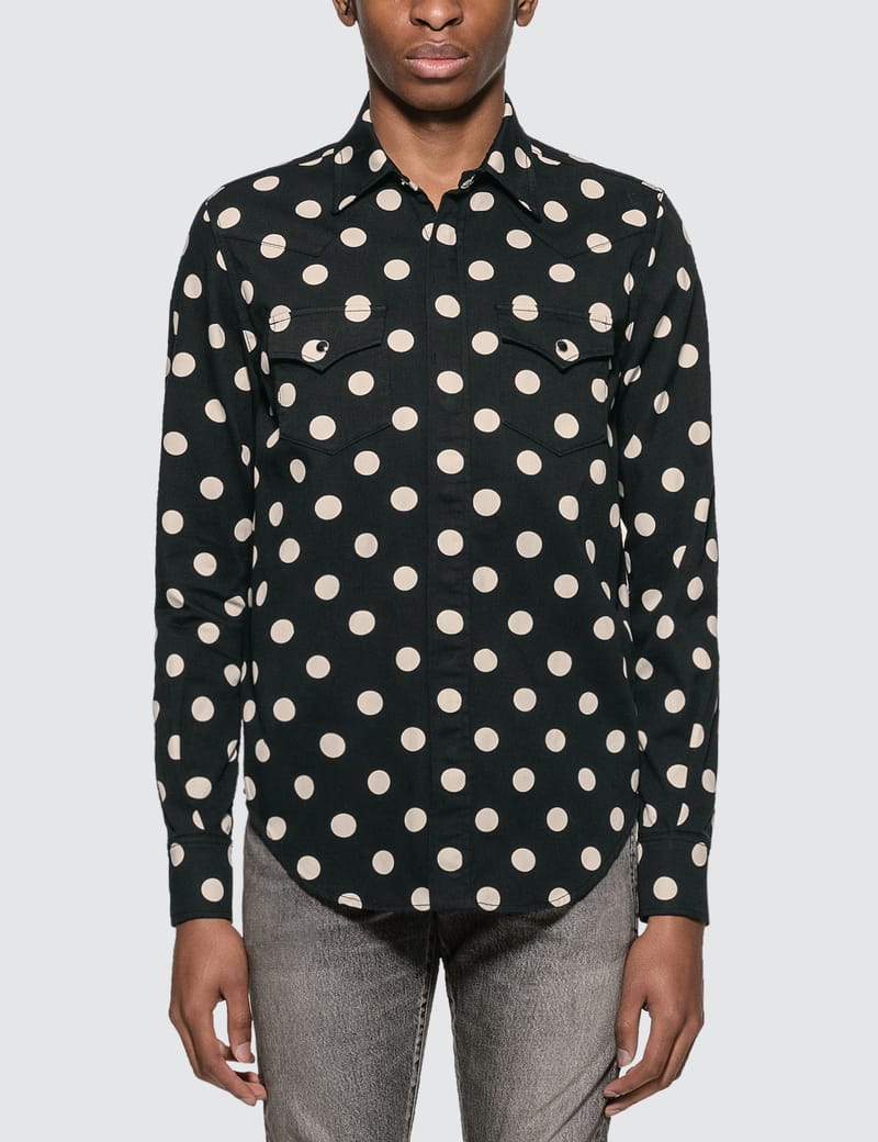 Saint laurent polka dot shirt clearance mens