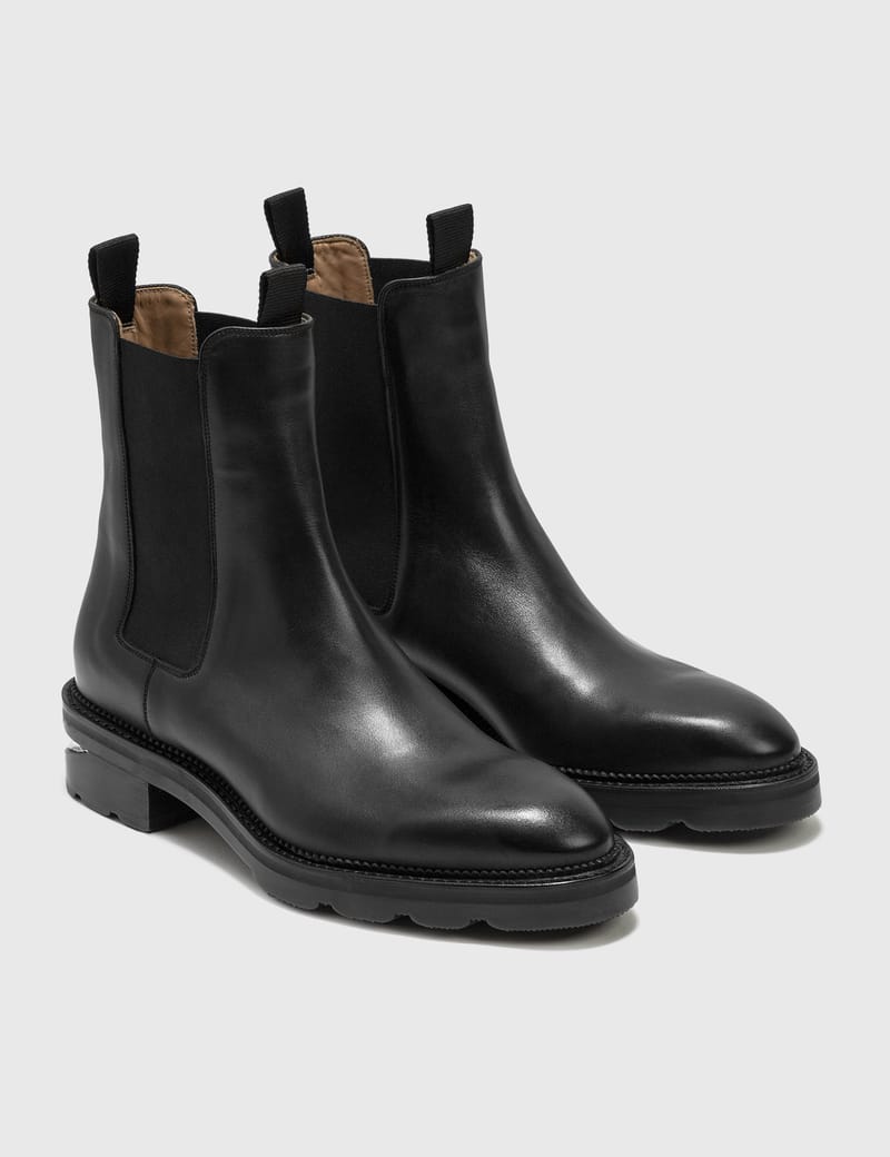 【ALEXANDER WANG】Andy レザー アンクルブーツ ムートントリム アレキサンダーワン - Andy Black Leather Chelsea Boots | HBX