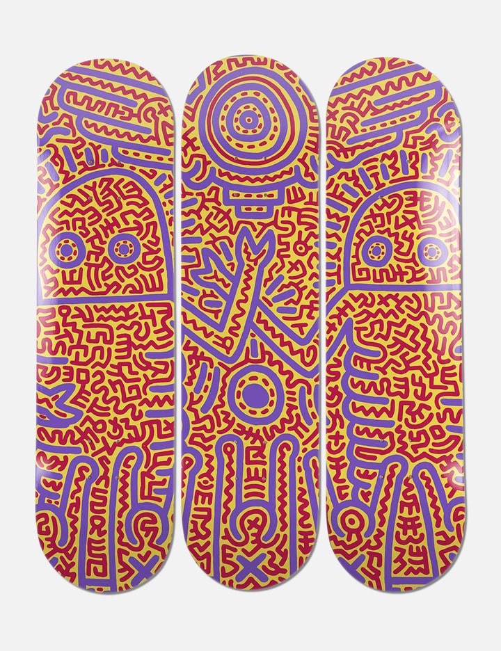 THE SKATEROOM Keith Haring Untitled 1984 Skateboard Deck 8" (Set of 3