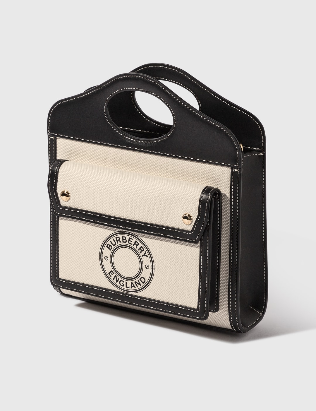 Burberry Mini Logo Graphic Canvas and Leather Pocket Bag HBX