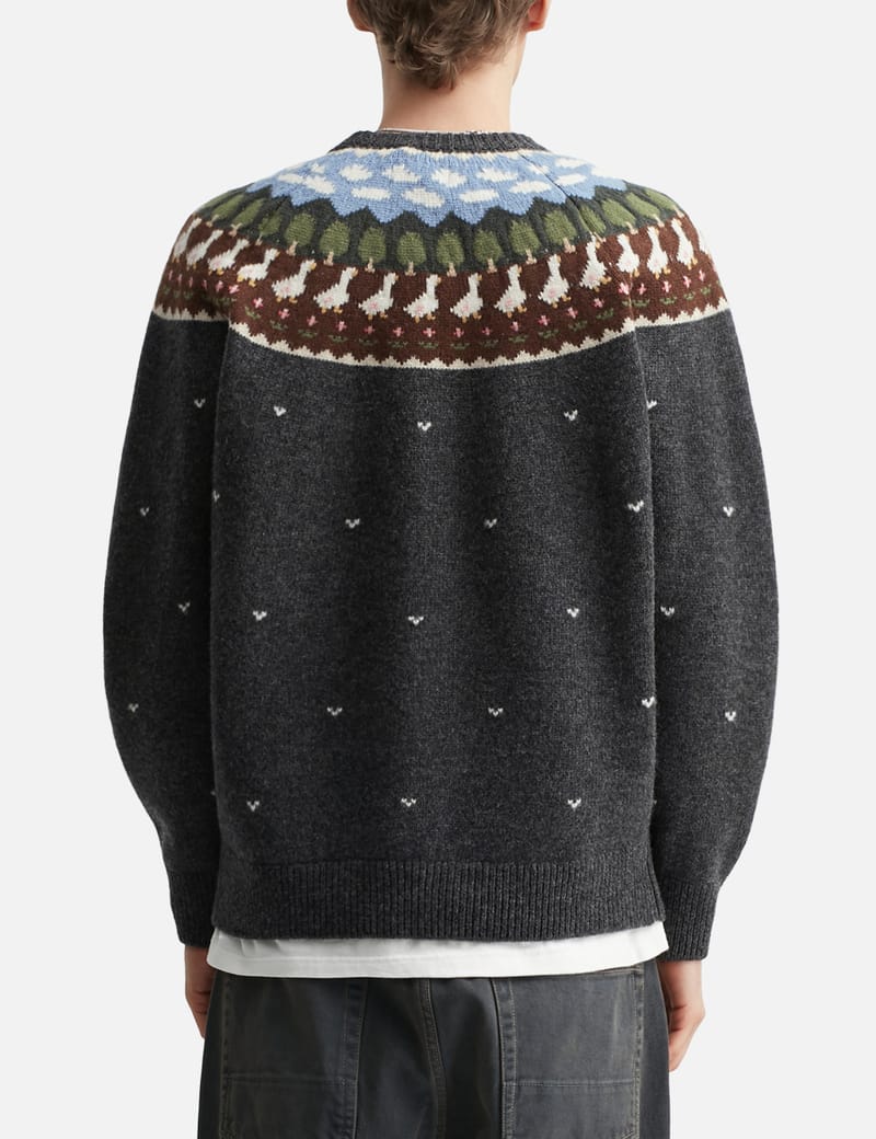 Unlikely Unlikely Fair Isle “Duck” - Wool Fair Isle sweater with
