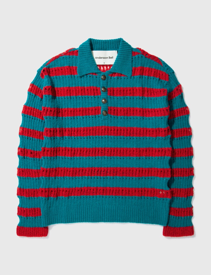 Stripe Polo Sweater main image 1