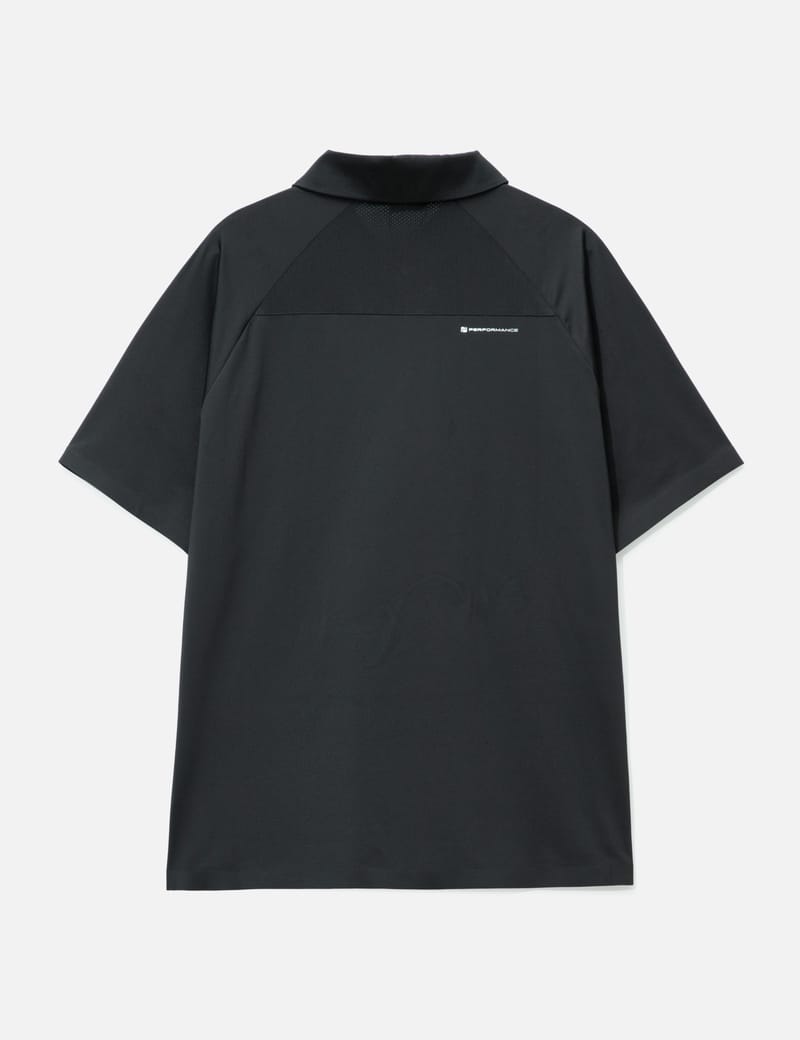 Malbon Golf Malbon Performance Zip Raglan Polo - Breathable black