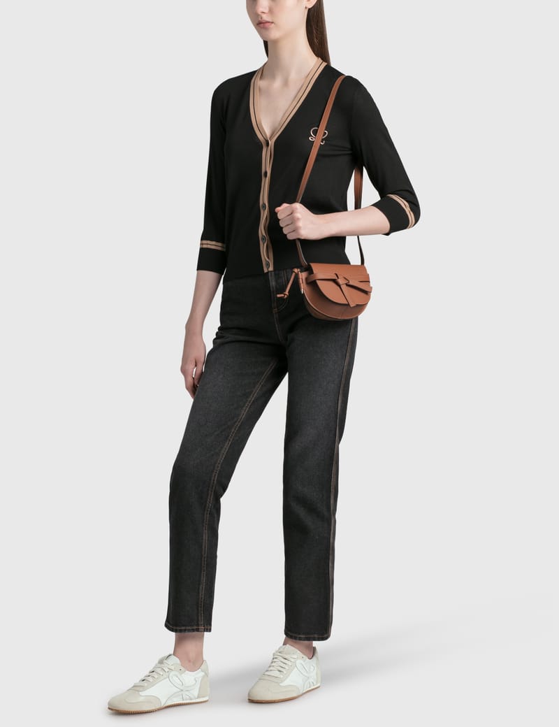 LOEWE ブラウン カーディガン ロエベカーディガン ベージュ LOEWE ブラウン Vネック カーディガン