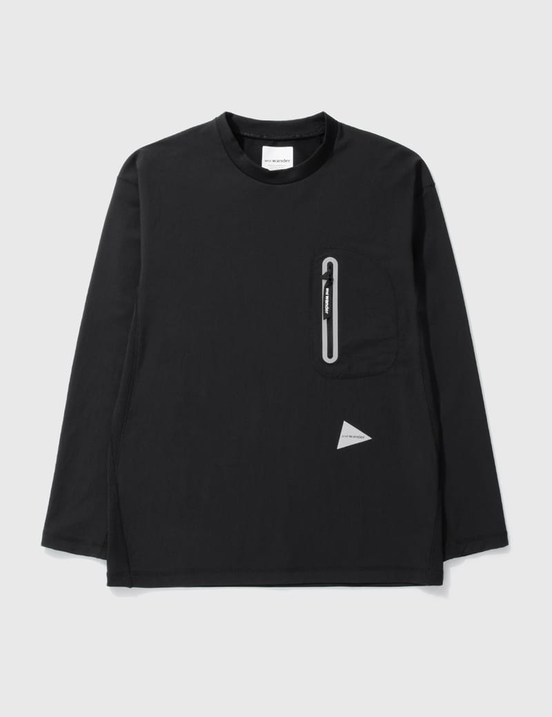 and wander - Hybrid Warm Pocket Long Sleeve T-shirt | HBX 