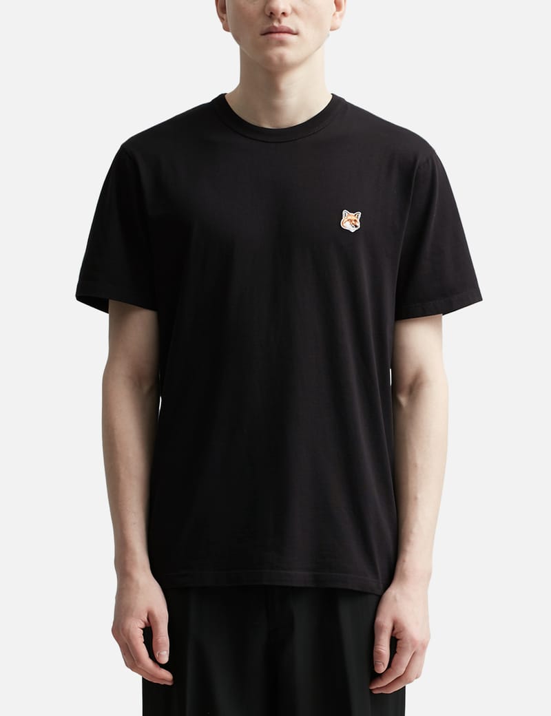 ★MAINBOOTH★[Pat&Mat] Pat Hood T-shirt(BLACK)★正規品/人気 SPEEDY FOX PATCH COMFORT TEE-SHIRT | Maison Kitsuné