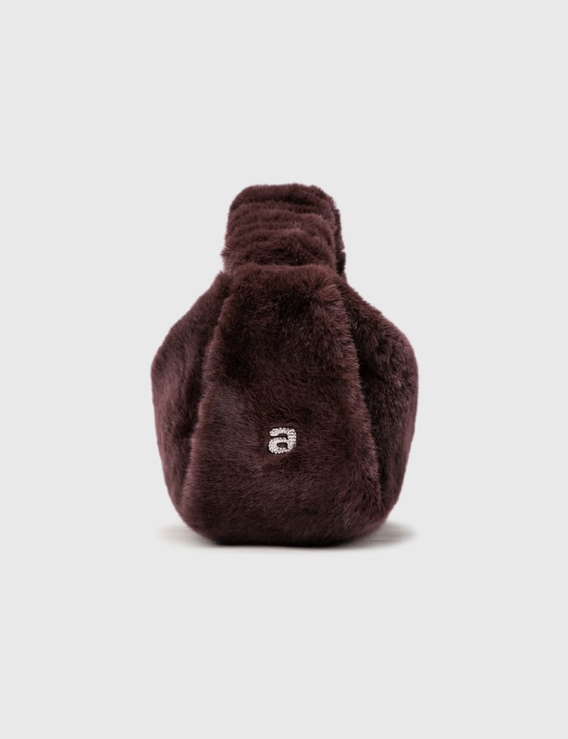 ALEXANDER WANG SCRUNCHIE フェイクファー スモールバッグ Alexander Wang Black Faux-Fur Small Scrunchie Bag Alexander Wang