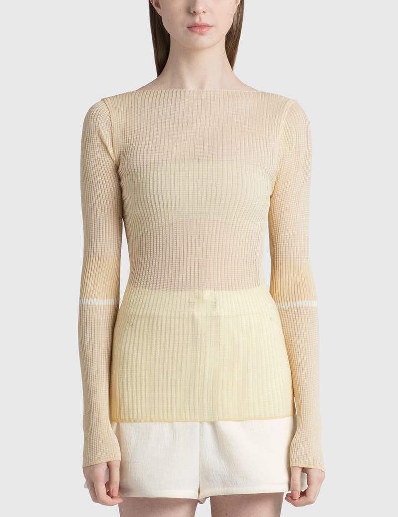 Low Classic - Transparent Yarn Boat-neck Knit | HBX - Globally 