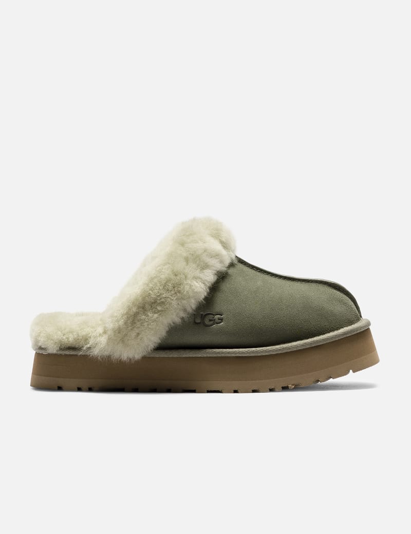 UGG Disquette - Slip-on suede mule with 17mm sheepskin lining | HBX