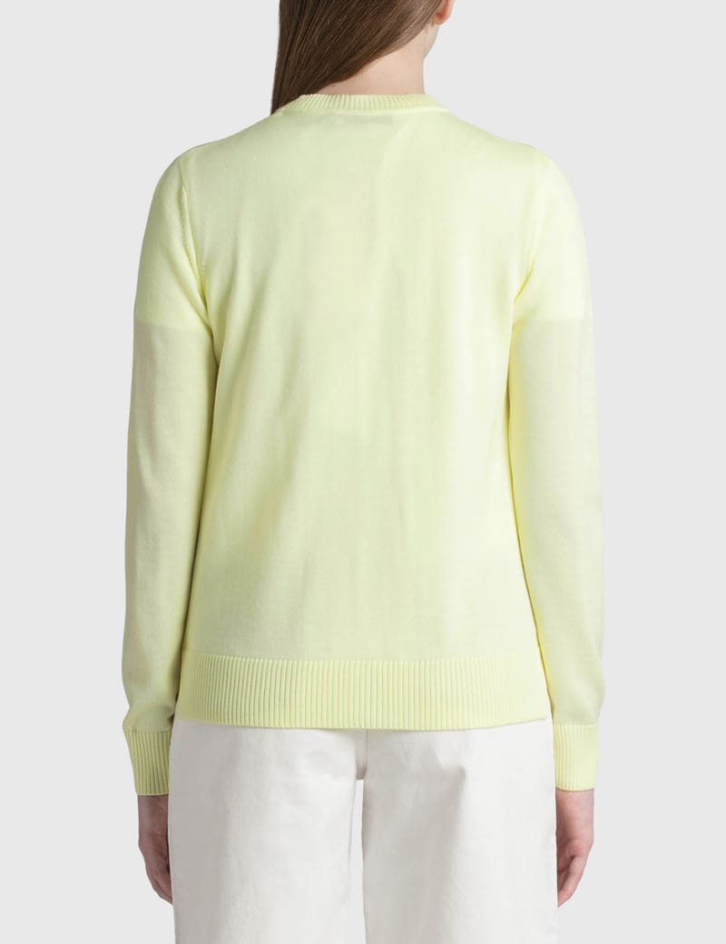 Maison Kitsuné - Fox Head Patch Adjusted R-Neck Cardigan | HBX