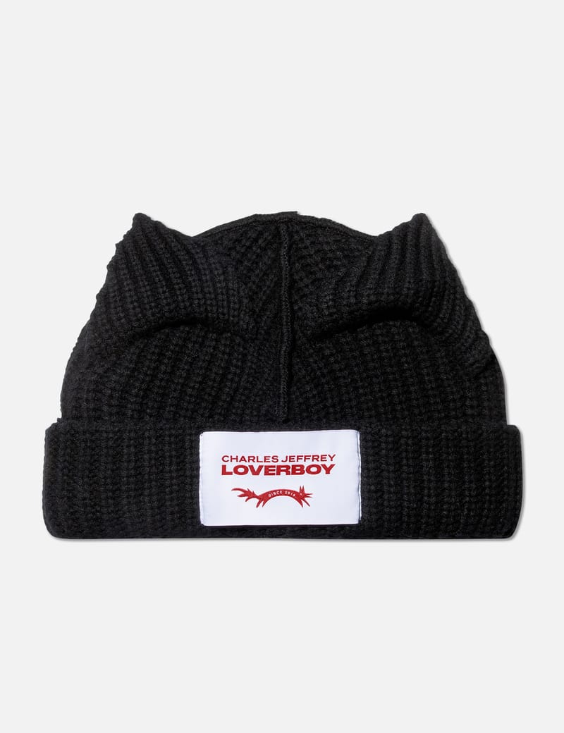 Charles Jeffrey LOVERBOY Chunky Ears　黒 Charles Jeffrey Loverboy - CHUNKY EARS BEANIE | HBX