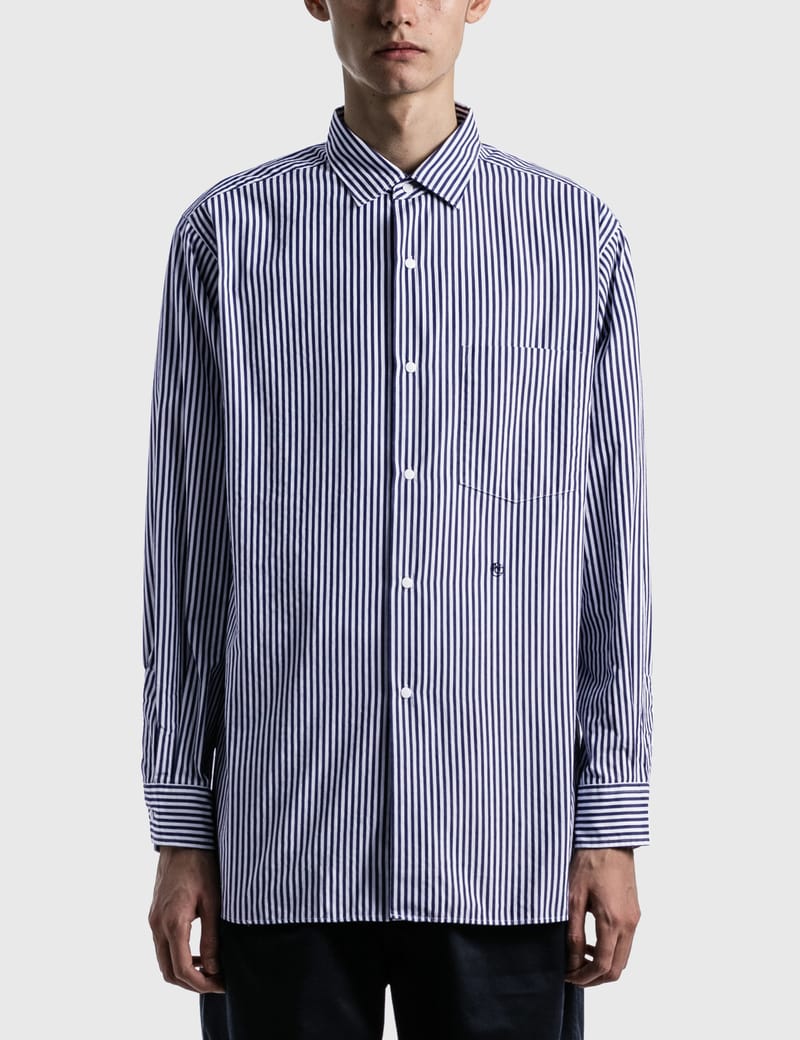 Nanamica - Regular Collar Stripe Wind Shirt | HBX - Globally