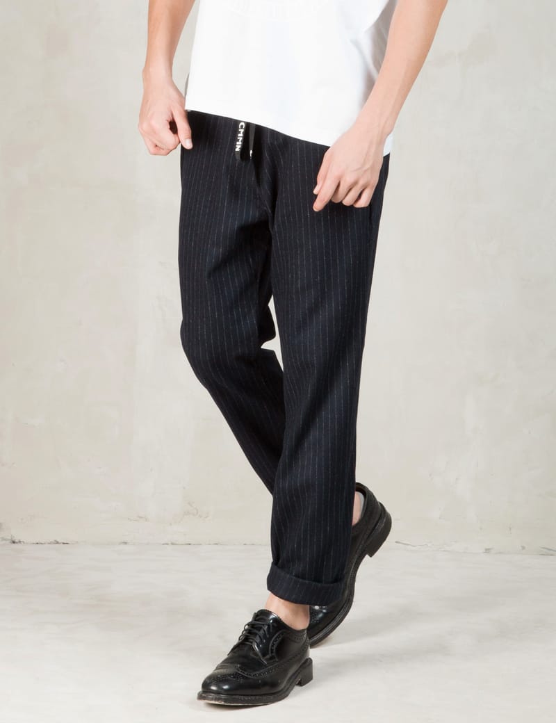 CMMN SWDN Navy Relaxed Wool Trouser HBX Globally Curated