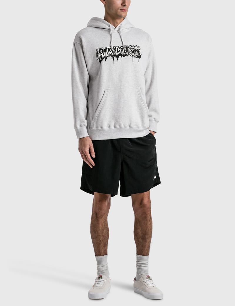 Fucking Awesome Dill Cut Up Logo Hoodie In Grey | ModeSens