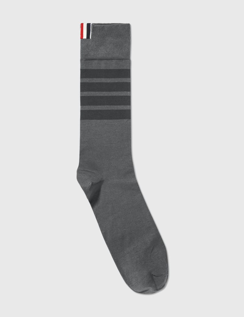 Thom Browne - Lightweight Cotton 4-Bar Mid-Calf Socks | HBX