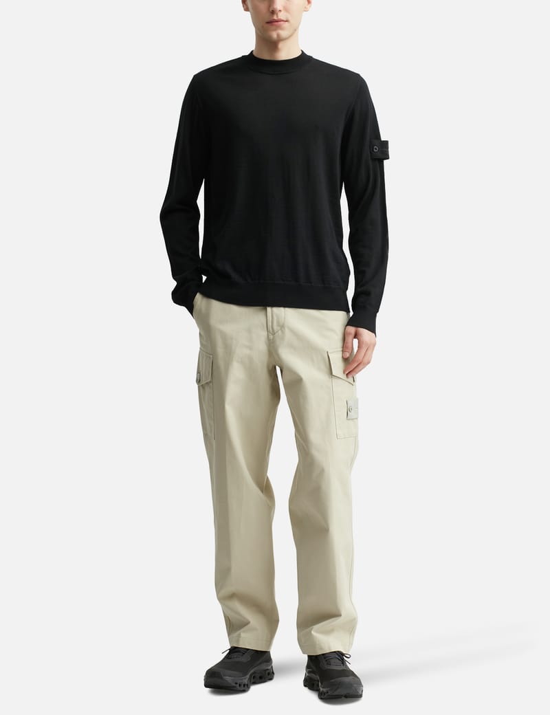 ニット・セーター Stone  Light RWS pure wool crewneck sweater Black 510C4 LIGHT PURE RWS WOOL Crewneck Sweater with