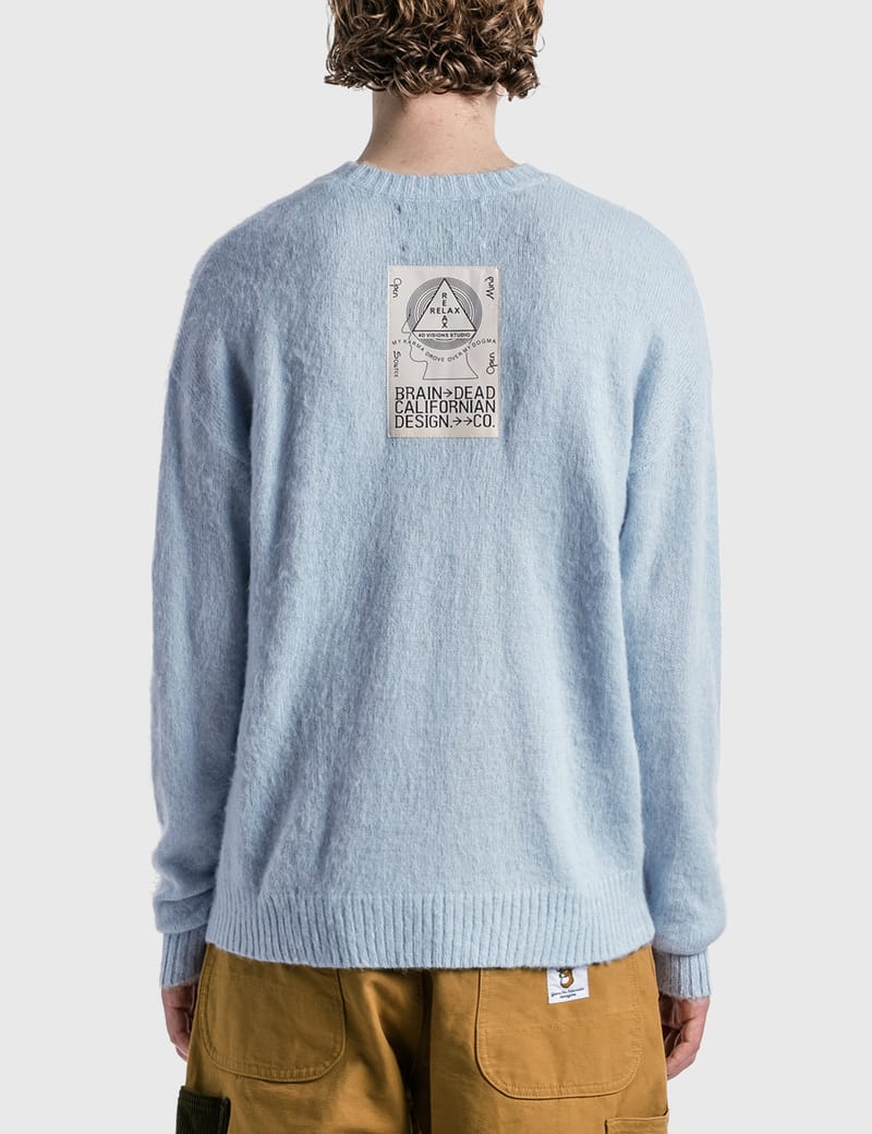 Brain Dead - SUPERFUZZ LOGOHEAD CREWNECK SWEATER | HBX