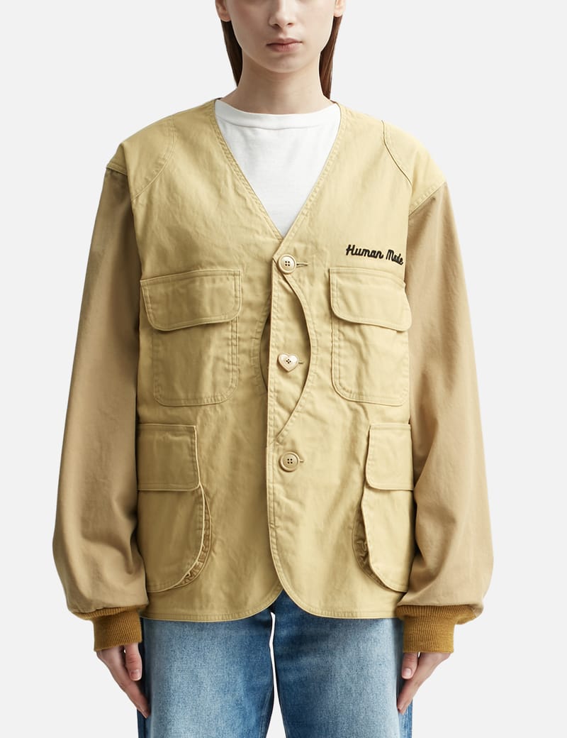 Human Made Collarless Hunting Jackets In Beige | ModeSens