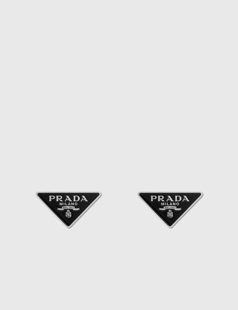 PRADA プラダ ピアス トライアングル ロゴ プレート シルバー925