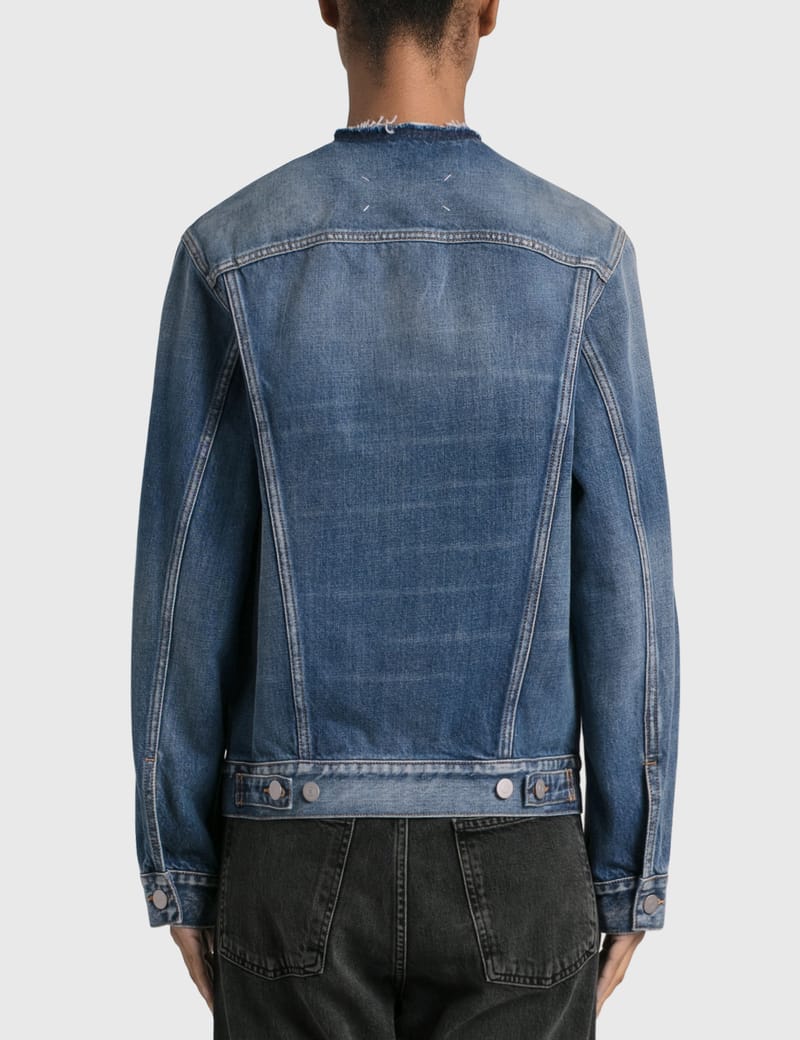 Maison Margiela - Collarless Denim Jacket | HBX - Globally Maison Margiela - Collarless Denim Jacket | HBX - Globally