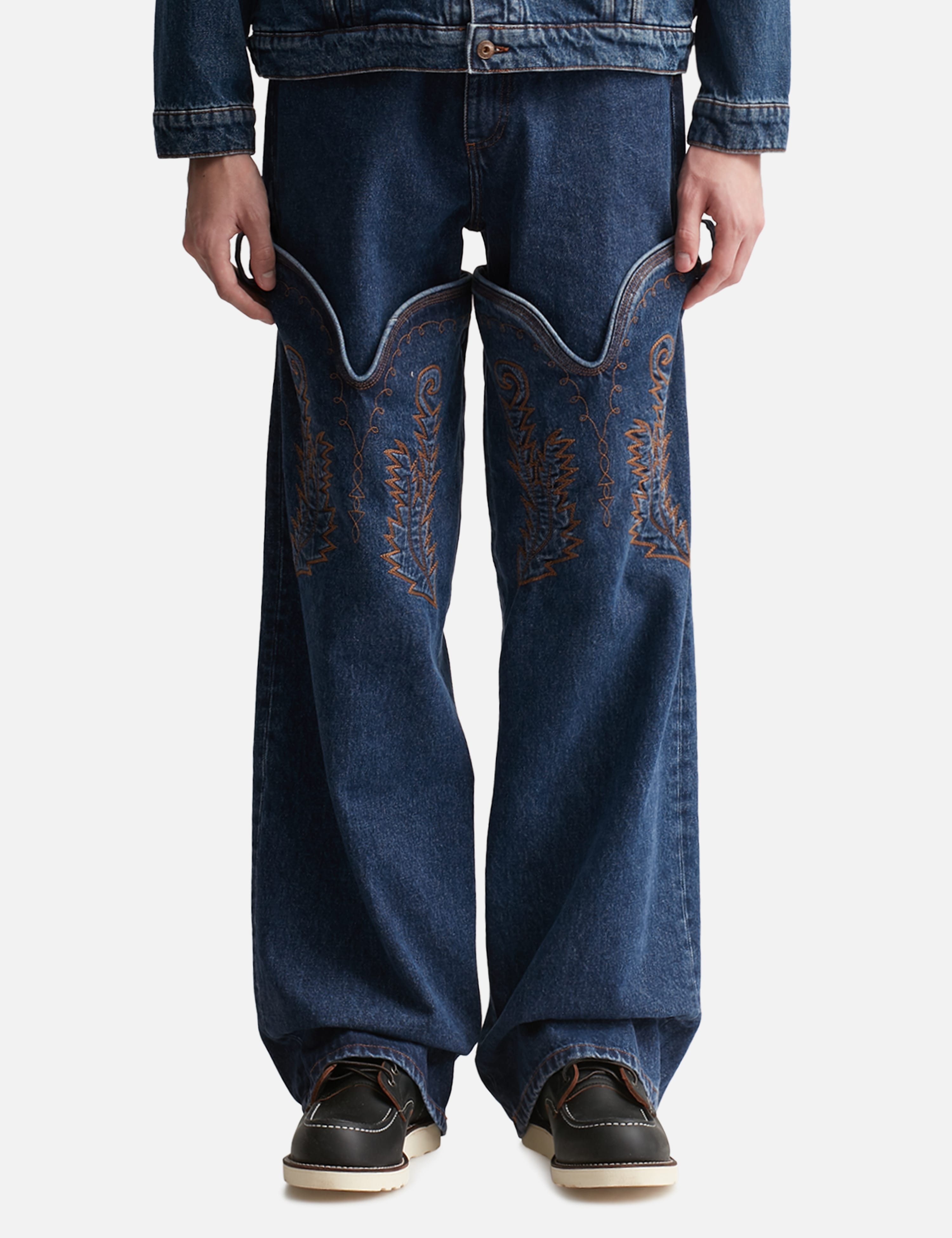 Y/PROJECT - CLASSIC MAXI COWBOY CUFF JEANS | HBX - HYPEBEAST 為您 