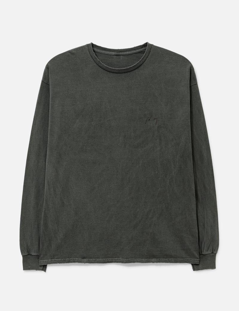 ANCELLM Damage Waffle Crew Long Sleeves T-Shirt - Japanese cotton