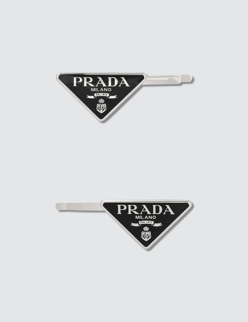 Prada - Triangle Logo Hair Clip | HBX - Globally Curated