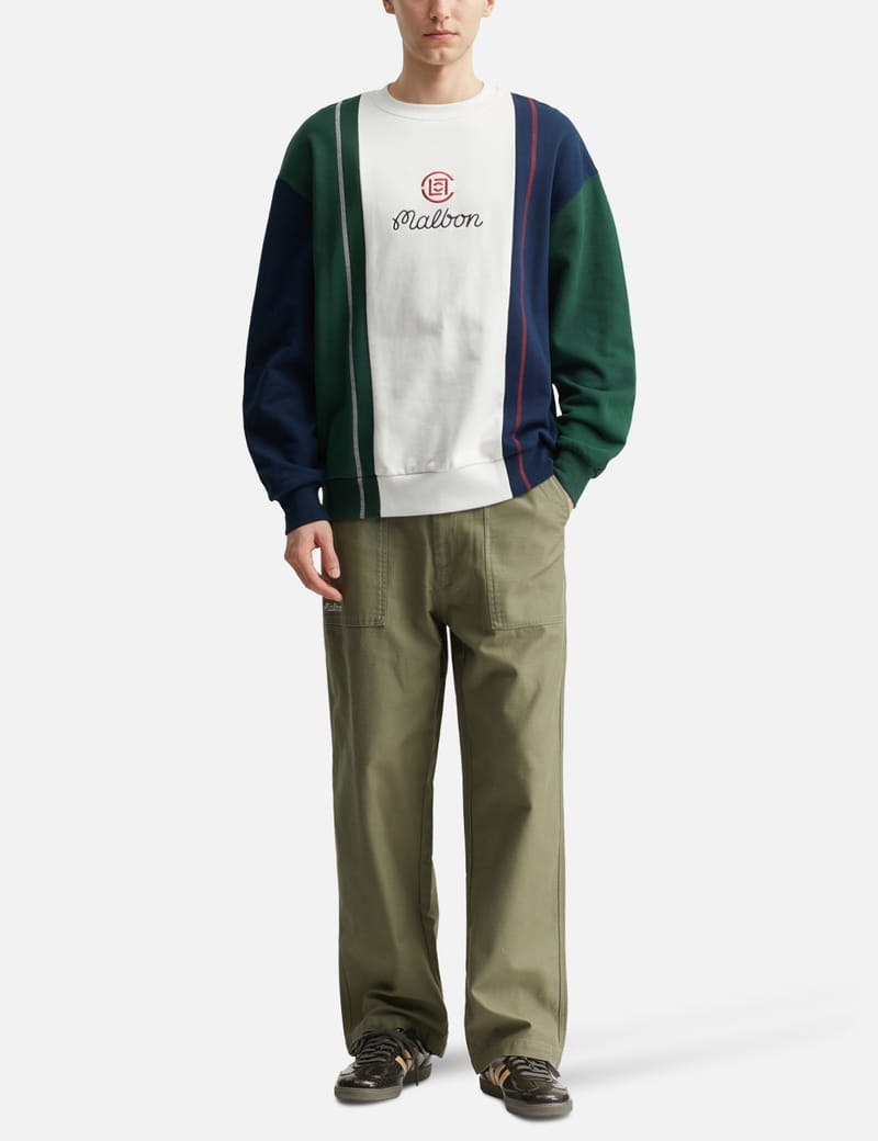 Malbon Golf Clot Sweatshirt - Navy, 100% cotton relaxed fit