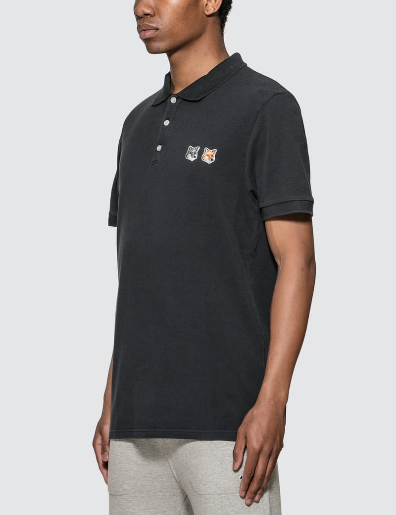 Maison Kitsuné - Double Fox Head Patch Polo | HBX - Globally