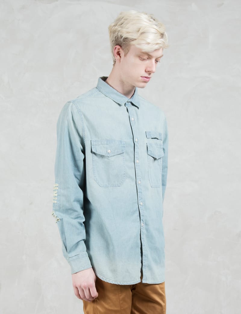 Stampd - Repaired Denim Shirt | HBX - Globally Curated Fashion and