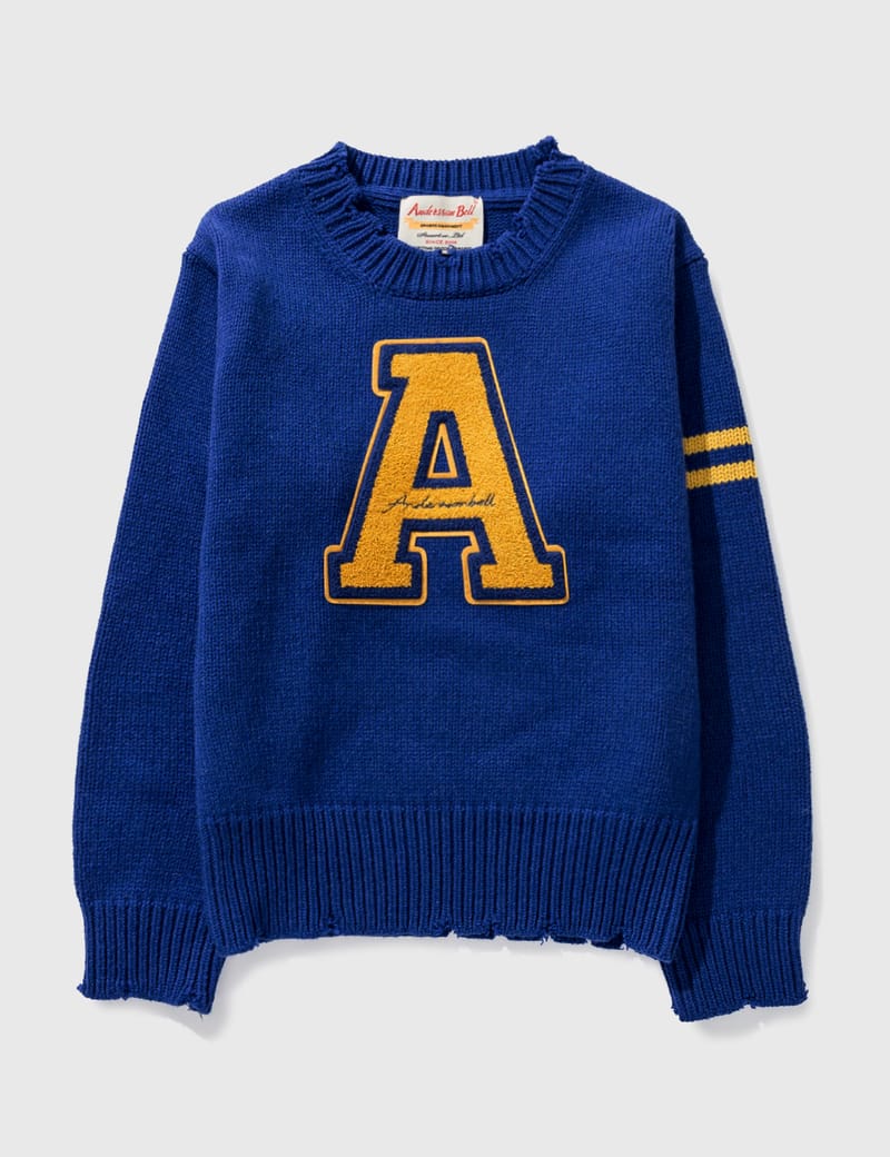 Andersson Bell - Flocked-Logo Varsity Sweater | HBX - Globally