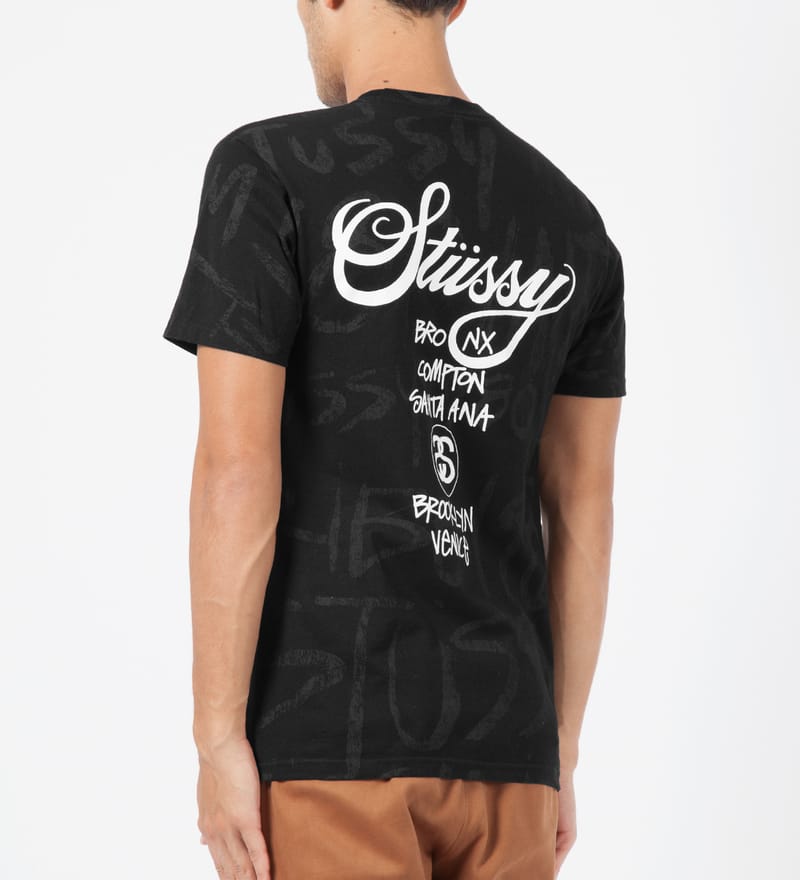 Stüssy - Black World Tour Scribble T-Shirt | HBX