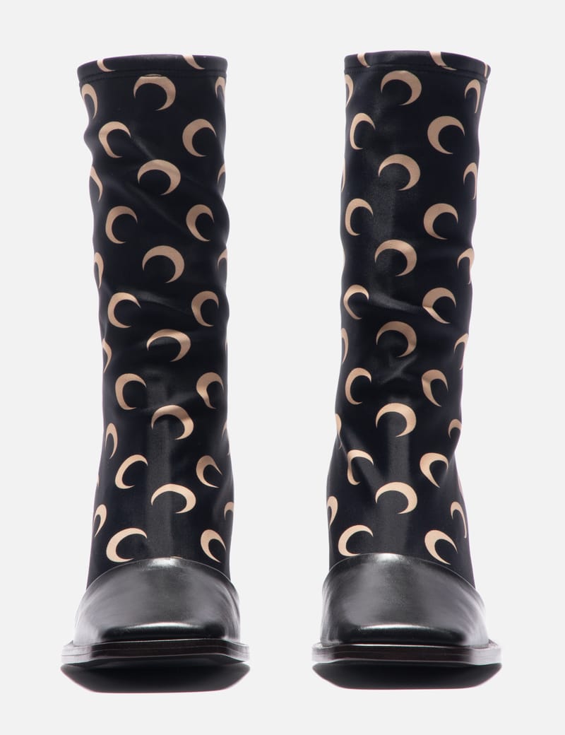 ミドルブーツ MARINE SERRE REGENERATED ALL OVER MOON JERSEY ANKLE BOOTS Marine Serre - Regenerated All Over Moon Jersey Ankle Boots